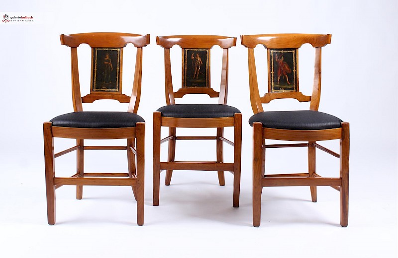 Vier antike Stühle aus Kirschholz, Frankreich um 1800